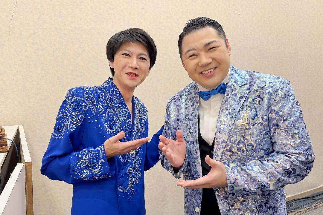 ジュエリー展示会アトラクション・そのまんま美川歌謡ショー:大江裕様ご一緒しましたツーショット